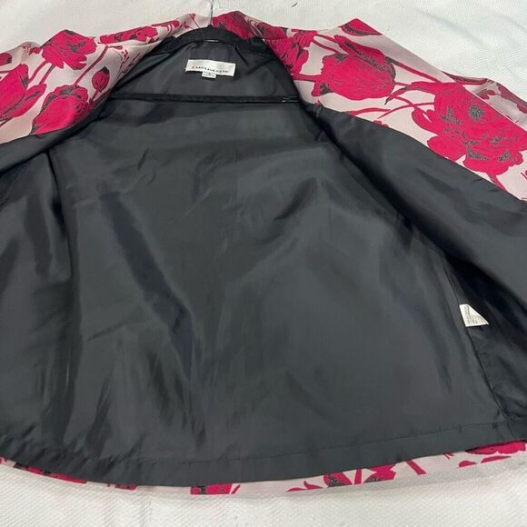 Caroline Rose‎ Jacquard Easy A-Line Jacket Pink Easter Spring Sz S - Picture 7 of 10